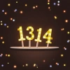 Warm yellow illuminated digital 520 decorative light, home atmosphere light, festival party decoration Application Scenario